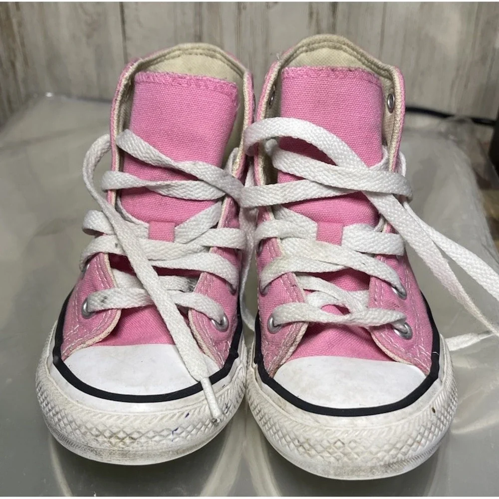 Pink Converse Chuck Taylors Girls Youth High Top Sneakers Size 11 8 Inches Long
